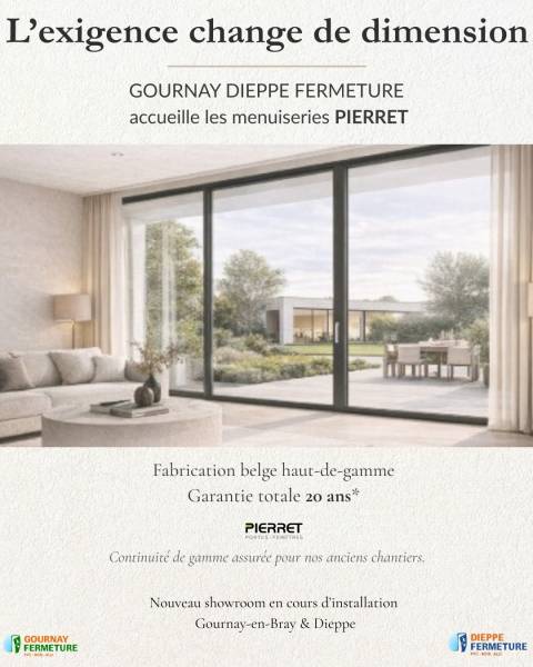 Fenêtres haut de gamme Pierret à Gournay-en-Bray – Dieppe