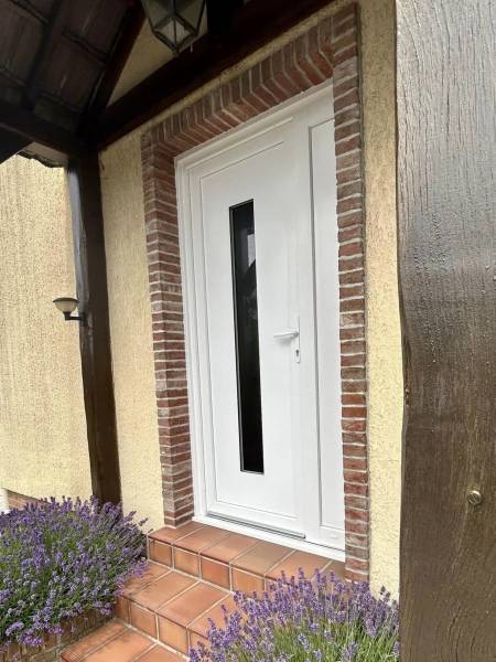 Secteur Gournay en Bray porte Proferm garantie 20 ans pvc blanc en dépose totale