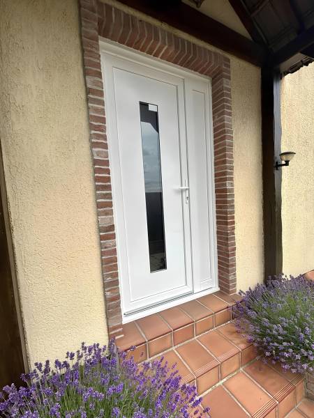 Porte d'entrée pvc Blanc à Gournay en Bray