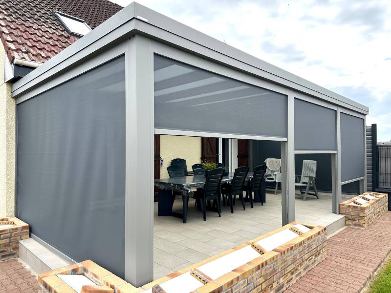 Pergola gris anthracite Veranco à Gournay en Bray 